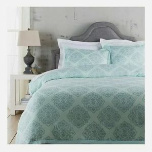 SURYA Anniston King Duvet Cover &  King Shams Linen Cotton Blend MSRP $310